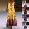 Fashion Casual Ethnic Style Sleeveless Printed Dress Women's Sling Long Skirt