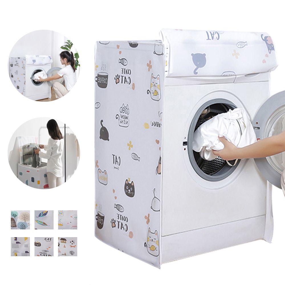 Cartoon Dustproof Waterproof Protective Jacket Sunscreen Washer Dryer Case Washing Machine Cover