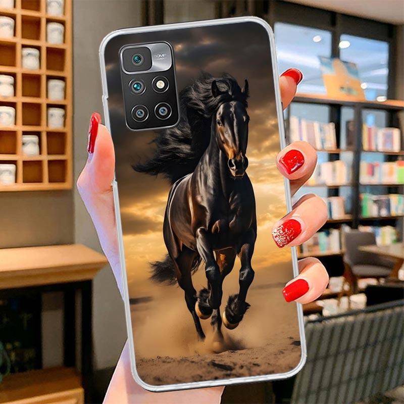 Animal Black Horse Cover Phone Case For Xiaomi Poco F7 Ultra X7 X6 X5 Pro M7 Redmi 15C 15 13C 13 12C 12 10C 10 9A 9C 9T 9 Shell