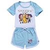5103 Детский Девочки POP Rumi Zoey Mira Принт Футболка Шорты Спорт Спортивный Костюм Комплект Одежды