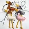 Cartoon Scarf Duck Pendant Hanger Bag Charm Lovely Pu Leather DuckKeychain Bag Ornament