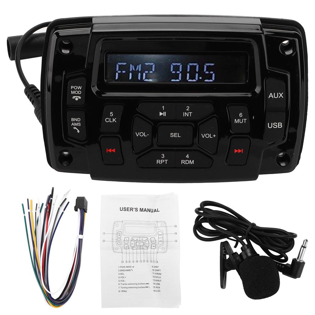 Bluetooth MP3-плеер USB-радио Звуковая система IP66 Водонепроницаемая для ванной комнаты Лодка Яхта Автомобиль Мотоцикл