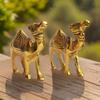 Elegance In Metal Camel Showpiece Set - Exquisite Home Decor for a Touch of Desert Elegance (Golden_3x3 Inch) Pack of 2