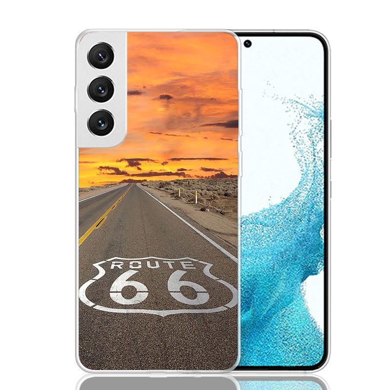 America Route 66 Phone Case For Samsung Galaxy S26 S25 Edge S24 S23 FE S22 Ultra S21 Plus S20 + Fundas Cover Coque Galaxy S25 S2