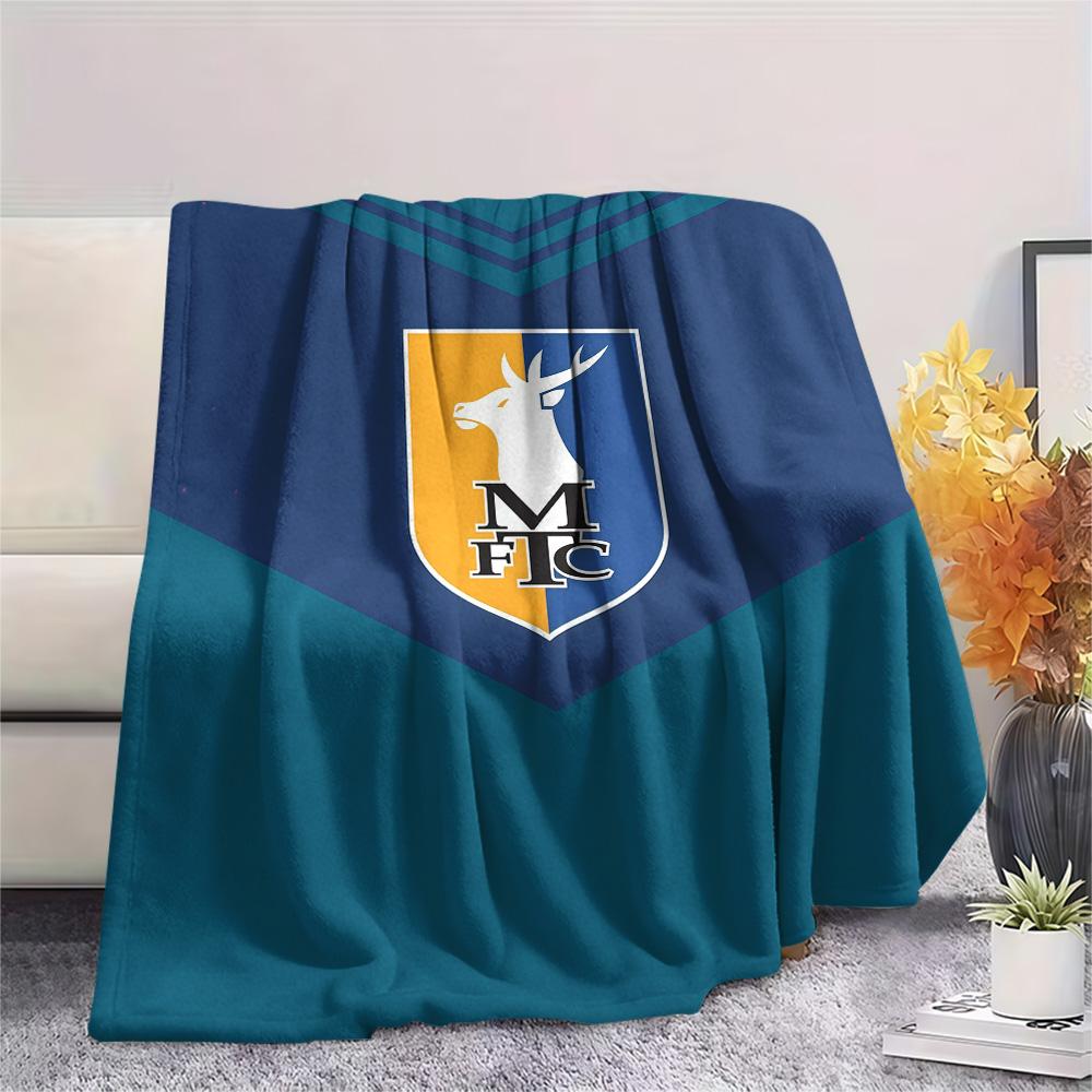 Mansfield Town Flannel Blanket, High quality Comfortable for All Seasons, Home Decor, Warmth and Comfort