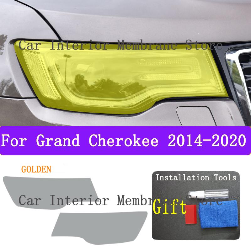 For Grand Cherokee 2014- Car Exterior Headlight Anti-scratch Front Lamp Tint TPU Protective Film Cover Accessories Sticker
