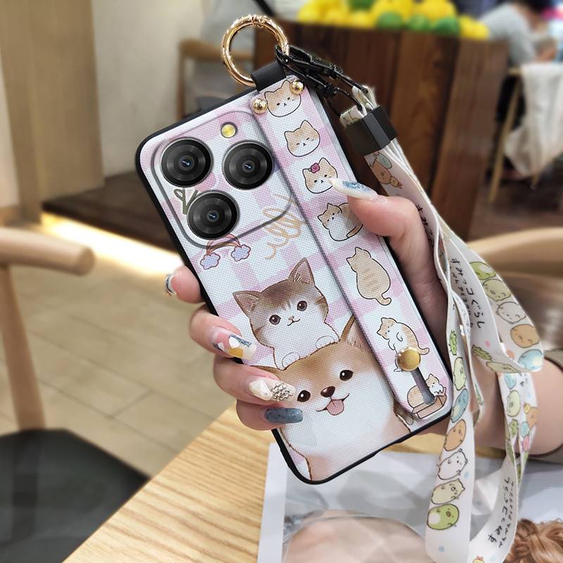 Wristband Silicone Phone Case For Blackview Shark9 5G Back Cover Cute Anti-knock Wrist Strap Lanyard Durable Anti-dust