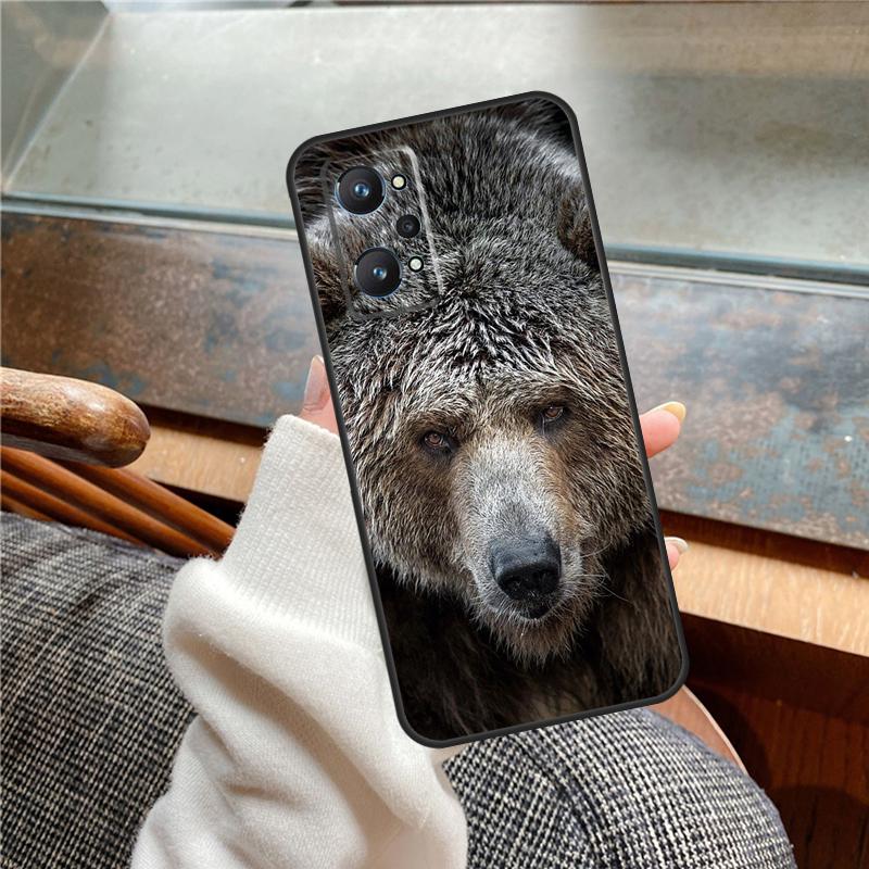 Cute Grizzly Bear Case For Realme 13 Pro Plus 11 12 14 C71 C75 C55 C51 C53 C25 C63 C61 C65 C67 GT6 GT7 15 Pro