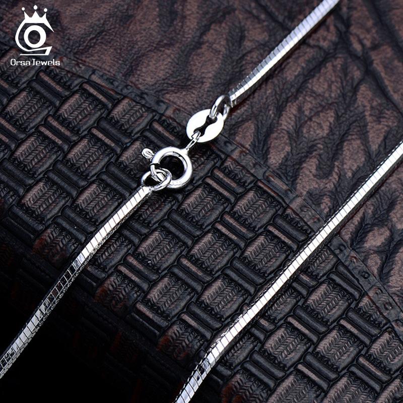 ORSA JEWELS Итальянская 925 пробы Стерлинговое серебро 8-гранная Змеиная Цепь Ожерелье Стерлинговое серебро Мужские Ожерелья Цепи для Женщин SC19-P