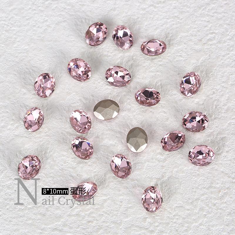 Xiaohongshu Nail Art Diamond, большая упаковка из 500 розовых заостренных нижних бриллиантов в форме капли воды, овальных бриллиантов K9 особой формы