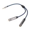 Кабель 3,5 мм на 2 X 6,35 мм Штекер Стерео TRS на TS Гнездо Y-разветвитель для ПК 0,3 м 1 фут