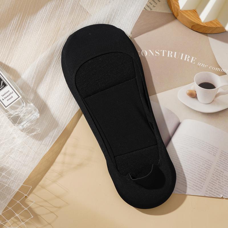 Женские носки-лодочки Ice Silk с утолщенной подошвой из губки, ударопрочные, нескользящие, силиконовые, удобные, невидимые носки