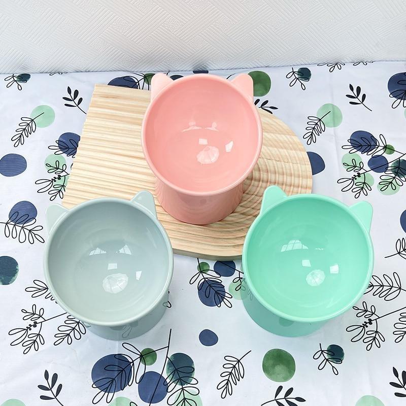 1 шт., защита для шеи с высоким дном, миска для риса для домашних животных, собак, кошек, милые миски для еды с неглубоким ртом, принадлежности для кроликов