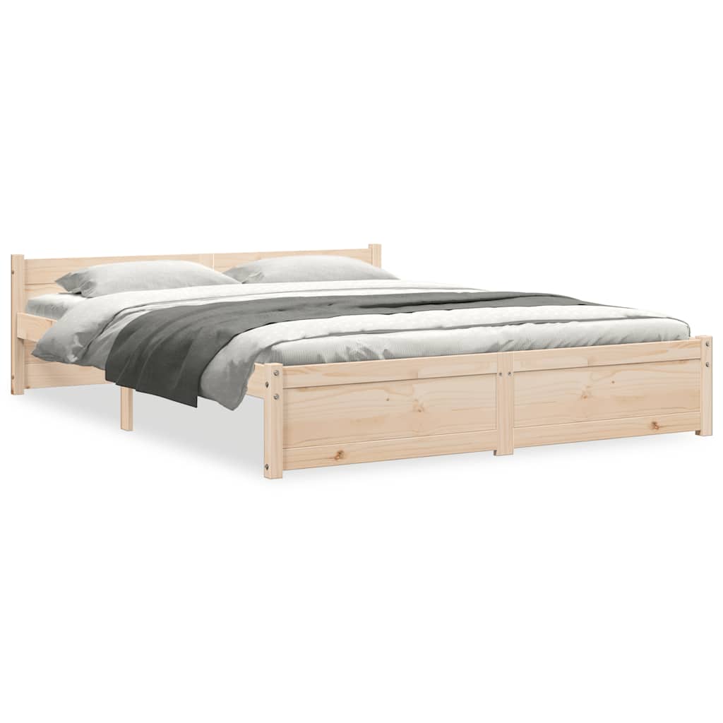 vidaXL Massivholzbett 135x190 cm