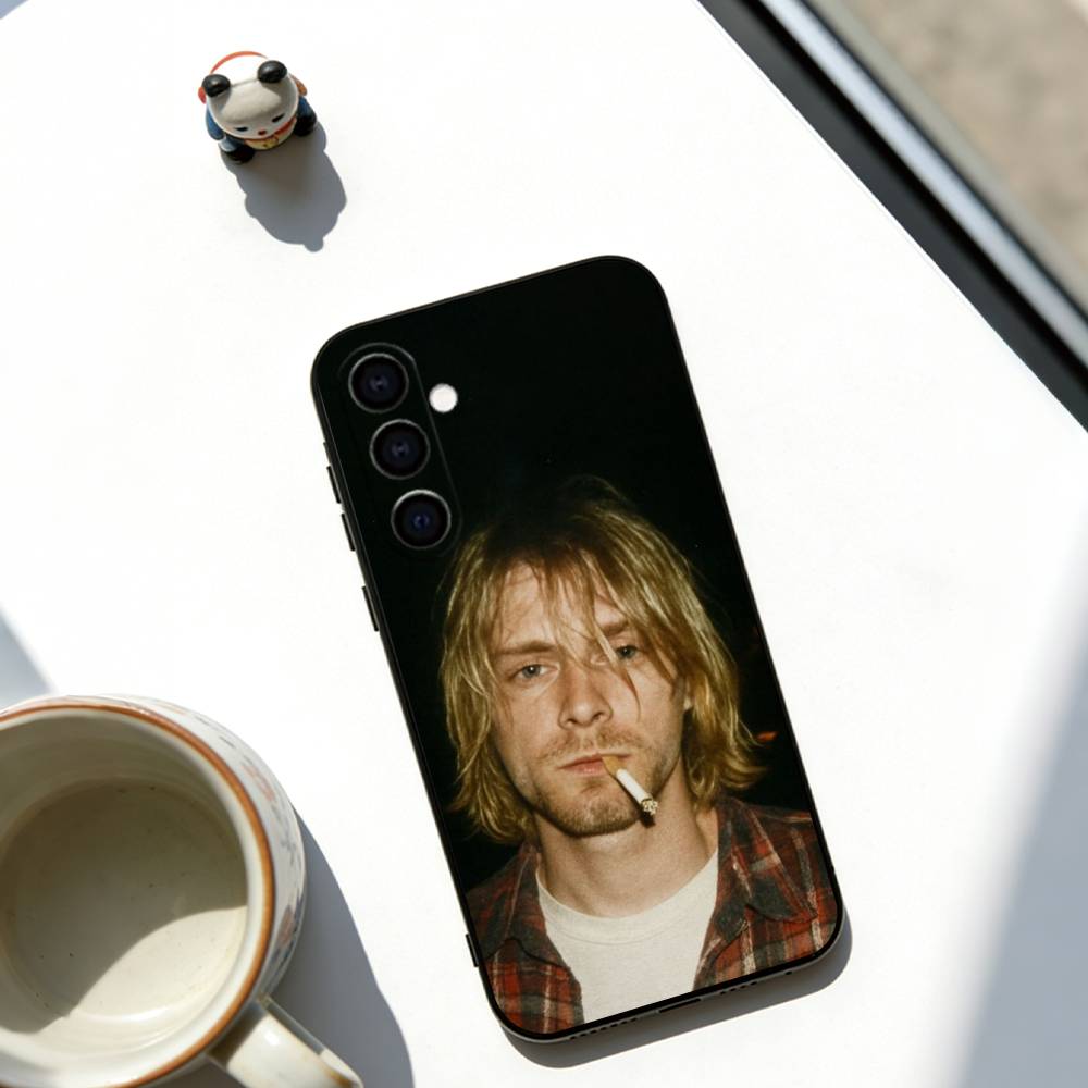 Singer Kurt Cobain Phone Case Soft black For Samsung Galaxy A73,A72,A71,A70,A53,A52,A51