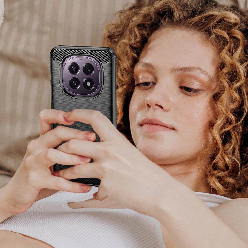 For Oppo F29 5G Case Protective Phone Cover Carbon Fiber Texture Brushed