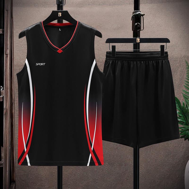 Спортивный костюм, мужская одежда для бега и фитнеса, дышащая футболка из ледяного шелка с короткими рукавами, быстросохнущий жилет, комплект из двух предметов