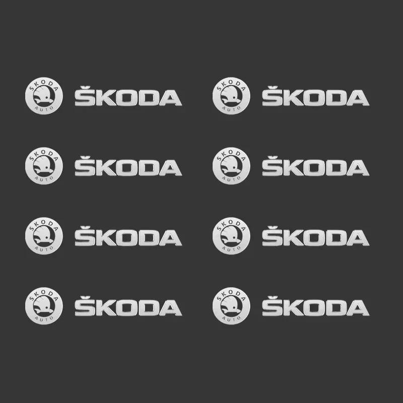 BATH7 Metal Car Decals Window Wiper Logo Sticker for SKODA VRS SCALA FABIA Octavia Kodiaq Superb Karoq YETI Auto Reflective Interior
