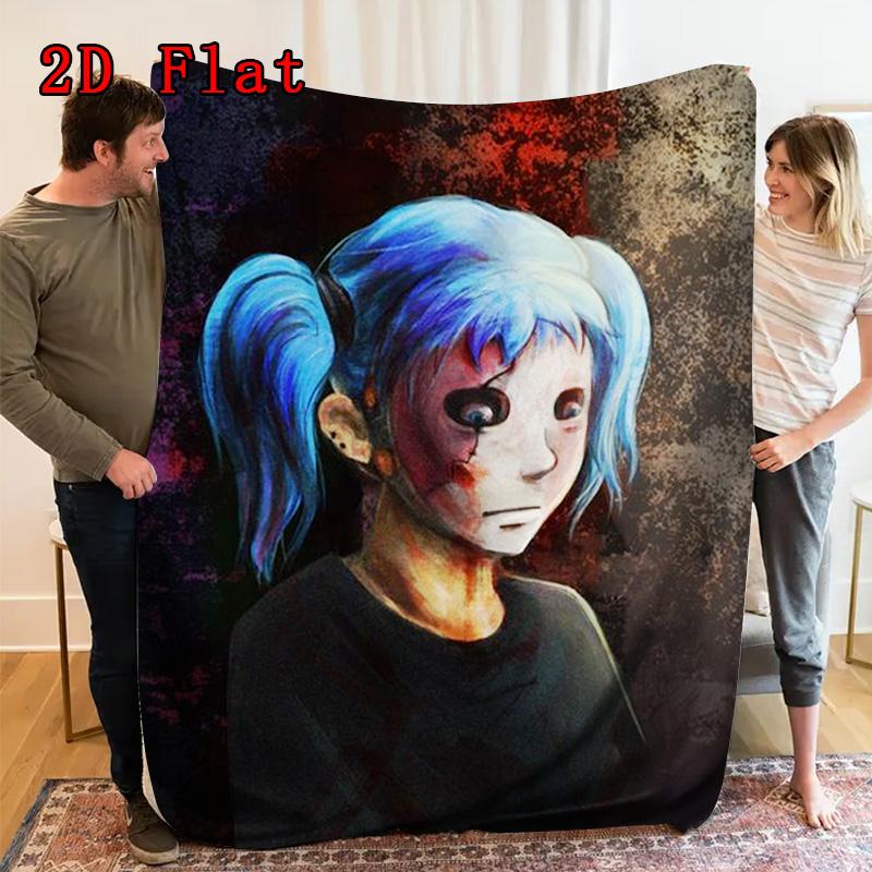 Sally Face 2D Flat Pattern Flannel Blanket High quality All Seasons Warmth and Comfort Perfect for Christmas Gifts.