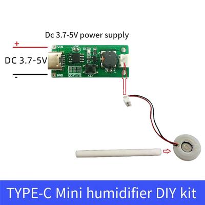 A65T-USB Мини Увлажнитель воздуха DIY Набор DC 3.7-5.5V Type-C Мини Увлажнитель воздуха DIY Набор 330 мА Домашний Ультразвуковой Увлажнитель воздуха