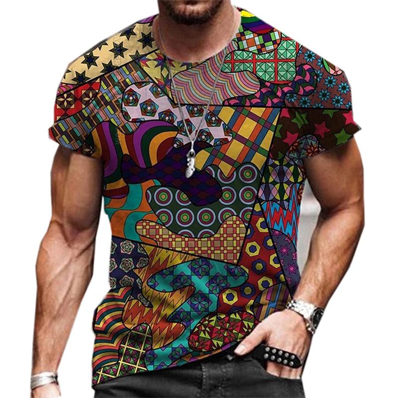 Men Woman T-shirt Colourful Abstract Art 3D Print Holiday Streetwear Harajuku Tops Tees Clothing Summer Tops