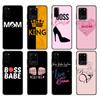 Черный чехол из ТПУ для Samsung Galaxy S20 /S20 PLUS/S20 ultra/S20+ /S20FE задняя крышка BOSS HONEY KING QUEEN MOM