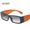 SO & EI модные квадратные женские солнцезащитные очки в винтажном стиле в полоску, градиентные очки UV400, мужские прямоугольные леопардовые чайные солнцезащитные очки