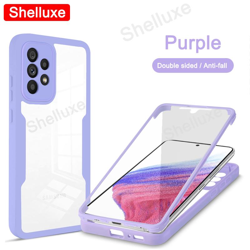 Прозрачный чехол Shelluxe на 360 градусов для всего корпуса (передняя + задняя часть) для Samsung Galaxy A72 A52 A52S A32 A22 A73 A53 A33 A13, силиконовая двусторонняя крышка