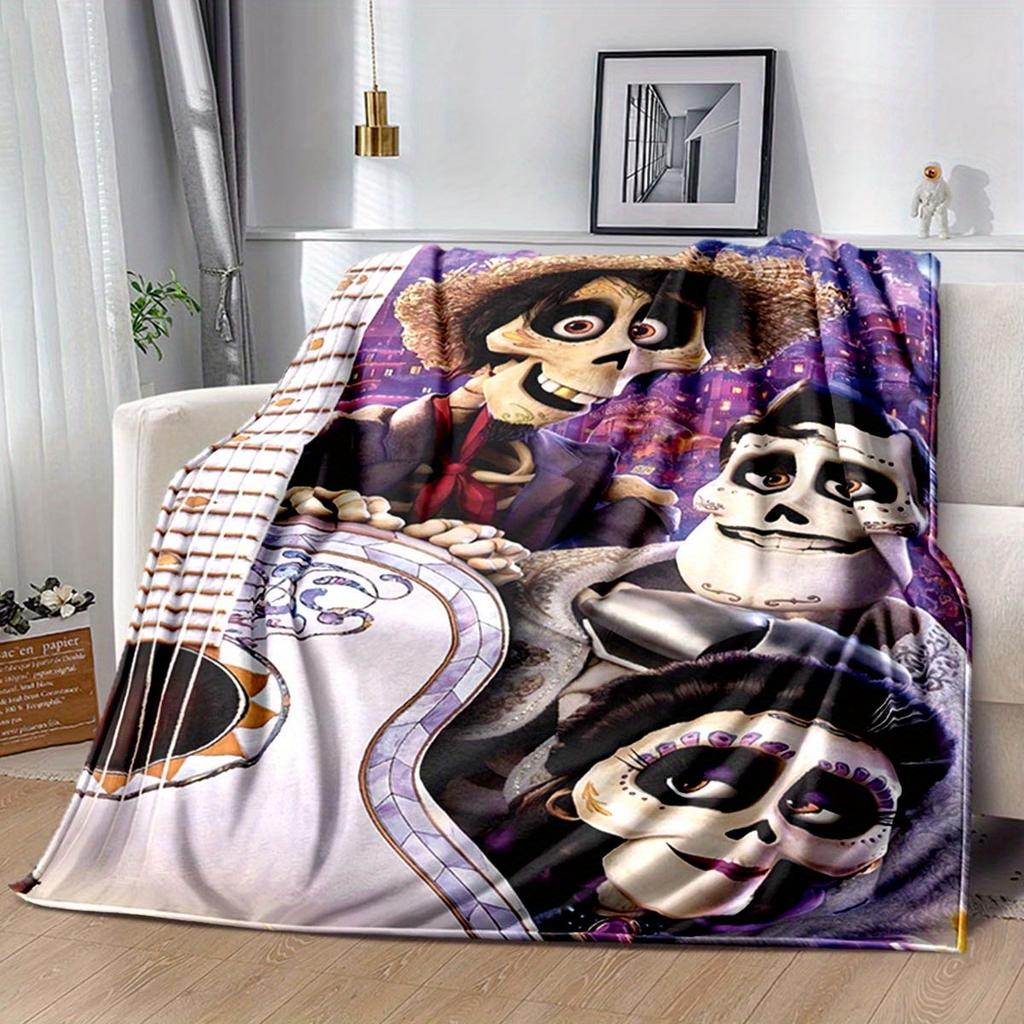 1pc Coco Printing Blanket for All Season, Cartoon Blanket, Office Blanket, Lunch Rest Blanket, Camping Talk, Car Blanket