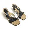 Made In Japan REGAL Mules Sandals 24.0 Black Women High Heels(USED)
