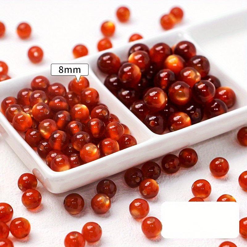 100 шт. бусины из смолы с имитацией кошачьего глаза, круглые бусины, ожерелья из бисера ручной работы, браслеты, серьги, ювелирные аксессуары