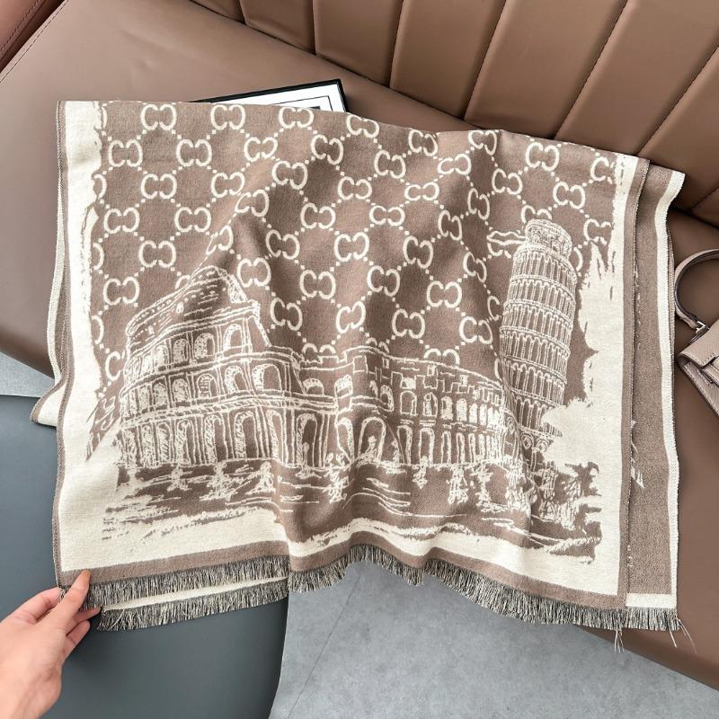 New Imitation Cashmere Scarf Women's Style Letter Pattern Warm Outer Multi-purpose Shawl