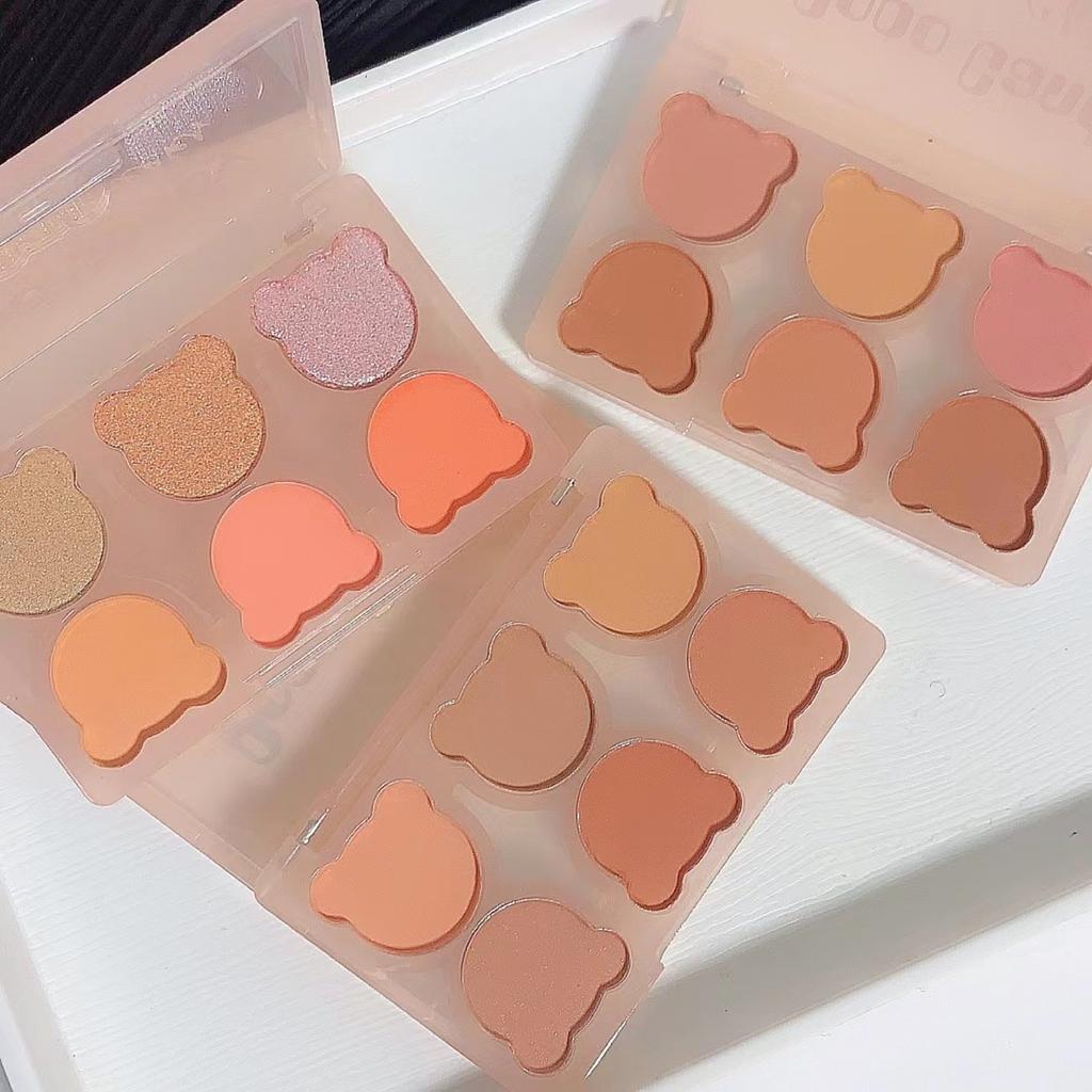 Шестицветная пластина Bear Blush Rouge Highlight Shadow Trimming Integrated Plate Face Makeup