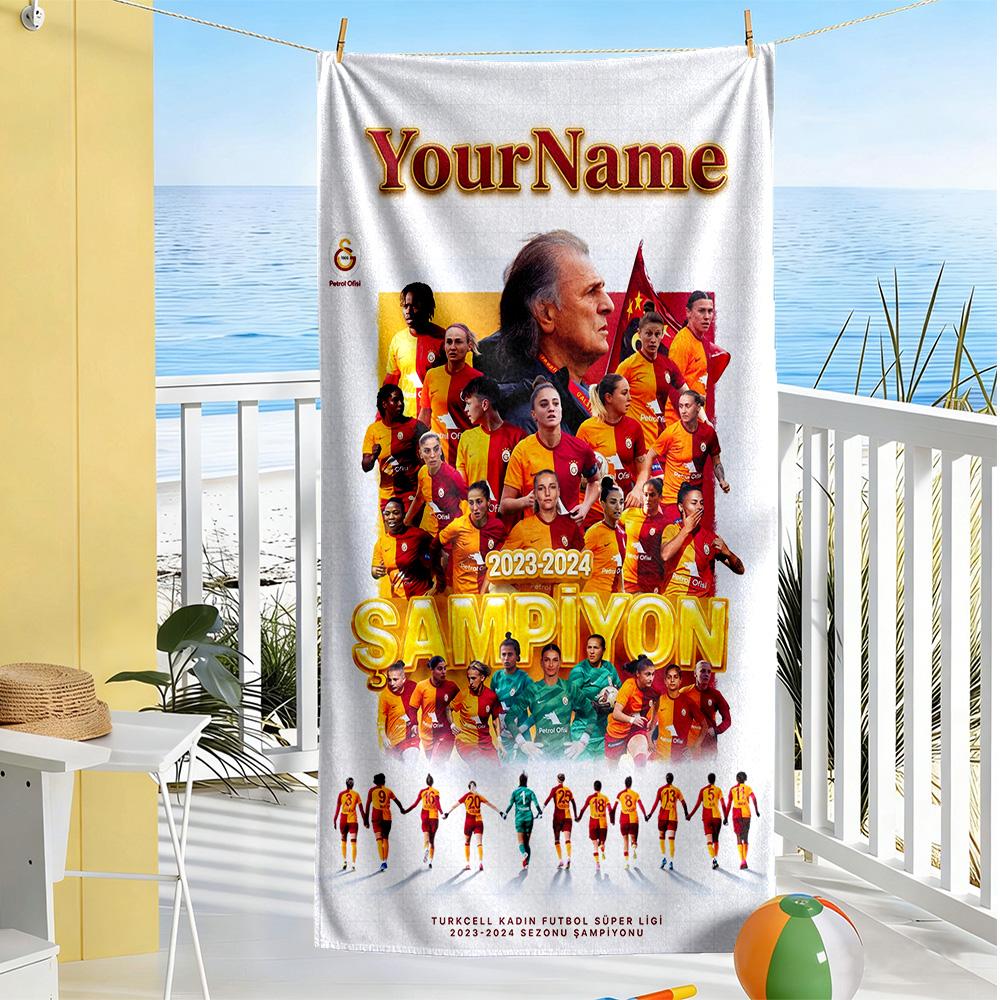 Galatasaray Personalized Text Beach Towel Soft Durable Quick-Dry