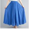 Юбка Mori Girl Artistic Plus Size из хлопка и льна, свободная талия, льняная юбка А-силуэта, длинная однотонная юбка в этническом стиле, большая юбка-свитер