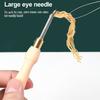 Embroidery Needle Wooden Handle Embroidery Punch Needle Pen Weaving Tool for DIY Craft Stitching Applique