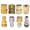 2 dona 3/8'' yoki 1/4" Yuqori bosimli yuvish mashinasi adapter to'plami M22 14mm 12mm Ichki Tashqi Aylanuvchi Tez Ulanish Bo'shatish To'plami Nasadkalar