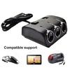 120W Car 3 Cigarette Lighter Sockets Splitter 2USB Ports Charger Power Adapter