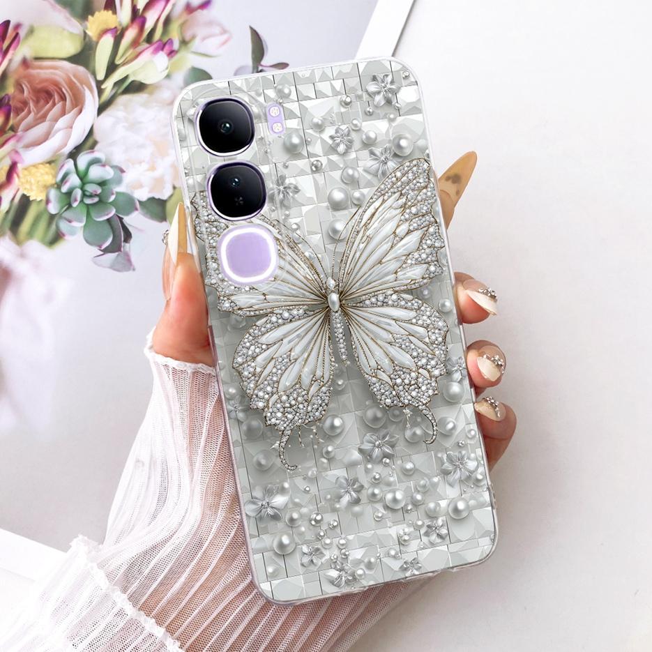 For Vivo V40 Lite 4G 5G Case V2417 Cool Lion Butterfly Painted Cover For Vivo Y200 5G Soft Slim Phone Case For Vivo Y300 5G Bags