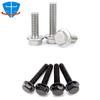 DIN6921 M4 M5 M6 M8 M10 M12 Black 304 Stainless Steel External Hex Hexagon Flange Bolt Toothed Anti-skid Screws With Pad