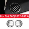 Real Soft Carbon Fiber for Fiat 500 2012-2015 Accessories Car Dashboard Left and Right Air Outlets Decoration Sticker Cover Trim