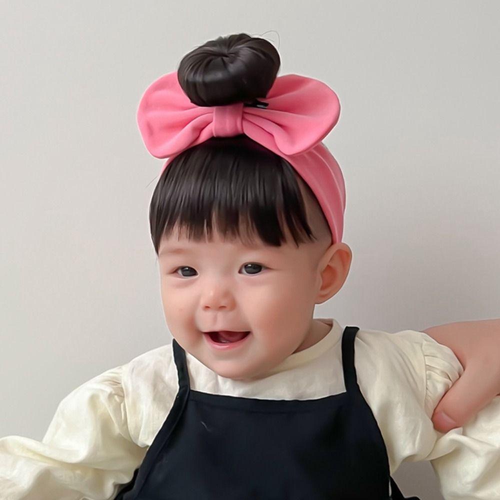Cotton Baby Hair Bands Wig Cute Bangs Chignons Headband Newborn Wig Headband Photography Props