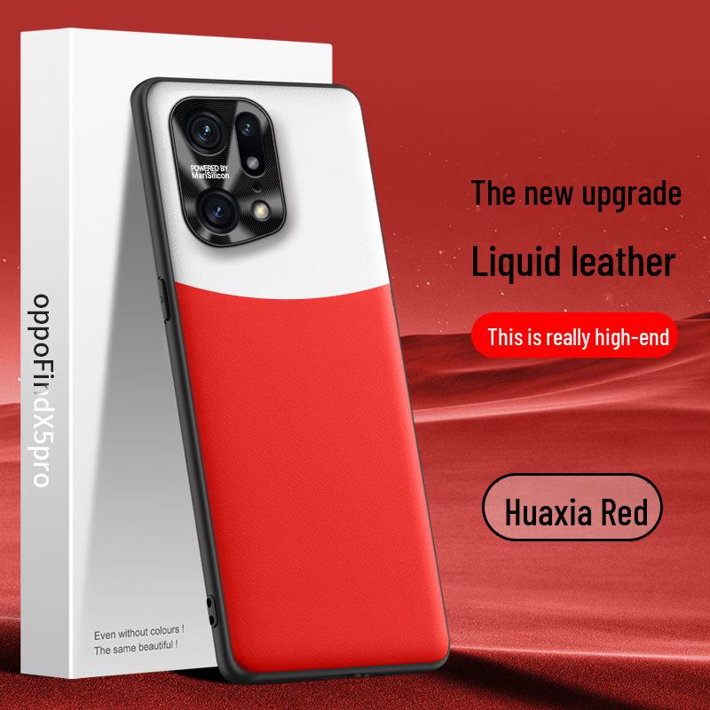 Защитный чехол из жидкой кожи для Oppo Find X5 Pro, защита от падений, цельная поставка.