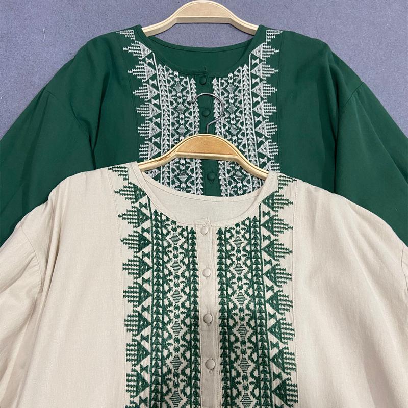 Johnature Винтажные женские платья с вышивкой, весенне-осенние свободные хлопковые повседневные женские платья Mori