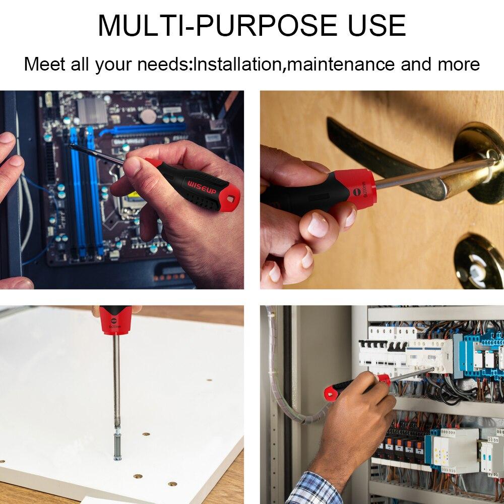 Набор отверток WISEUP, 7 шт., для ремонта дома, нескользящая отвертка Phillips со шлицем из хромированной стали/F Phillips для ремонта дома