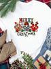 (Asian Size) Tee New Year Holiday Merry Christmas Top Festival Casual Paw Trend Cute Women Print Lady Short Sleeve Fashion Graphic T-shirts
