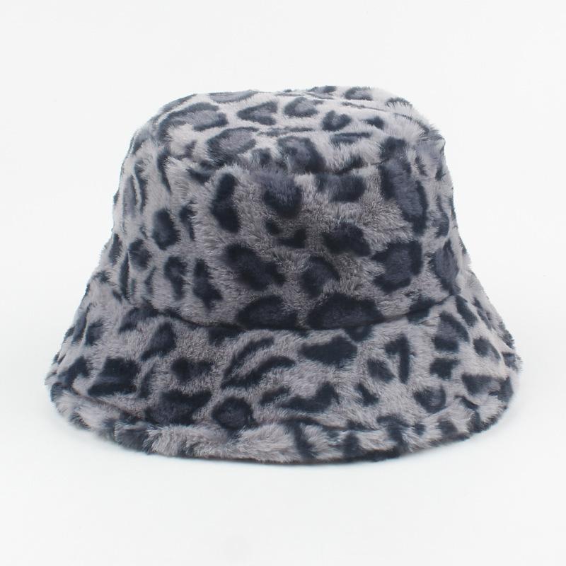 Осенне-зимняя бархатная шляпа женская ретро леопардовый принт шляпа-ведро повседневная универсальная шляпа-ведро солнцезащитная шляпа-колокол