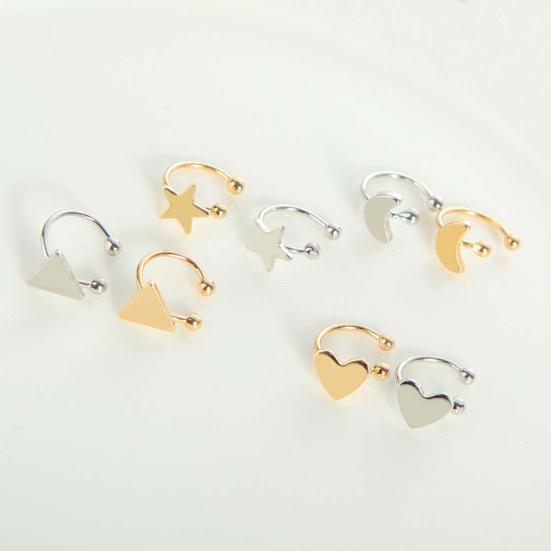 Изысканные серьги без пирсинга в форме сердца, звезды, треугольника, Луны, женские ушные манжеты