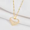 Love Necklace Female Simple Small Fresh Sweet Slightly Inlaid Zircon Girl Heart Pendant Collarbone Chain Accessories