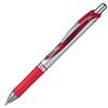 Pentel Gel Ink Energel Knock Ballpoint Silver 10 Pens Pen, 0.7mm, Barrel, BL77-B, Red,